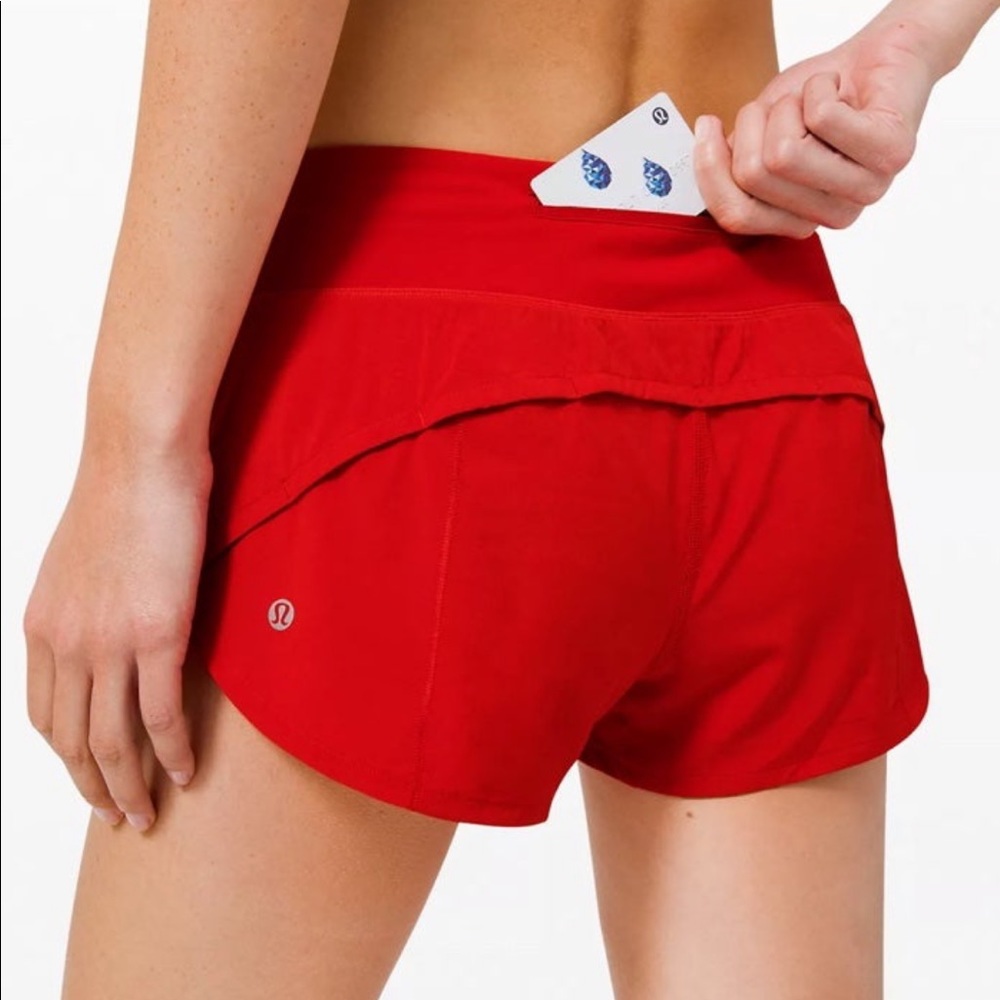 Lululemon red speed up short